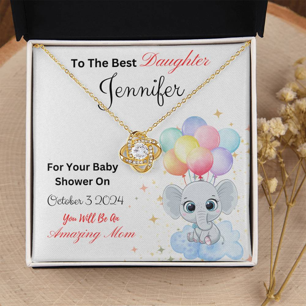 Personalized -Gift for Mother To Be-Love Knot Necklace