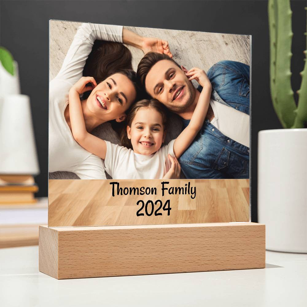 Personalize Family Picture Square Plaque