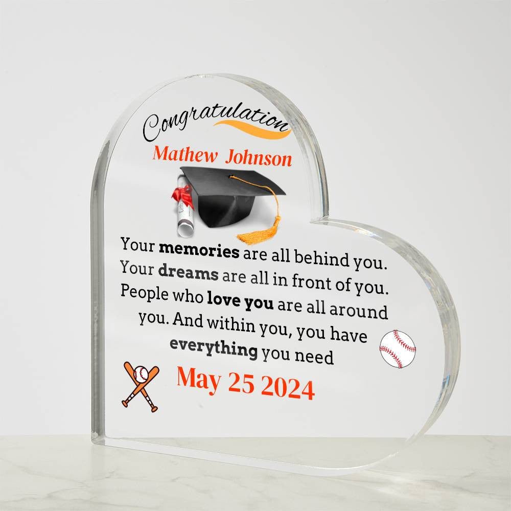 Graduation Acrylic Heart Plaque-Personalize