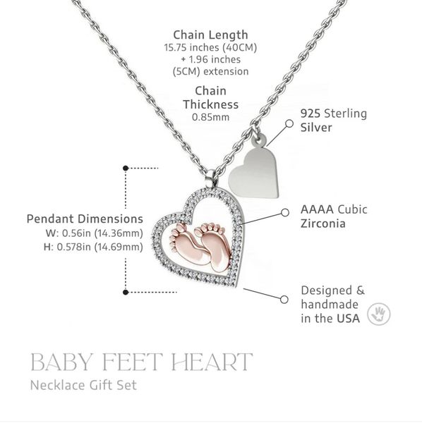 To My Mommy-Baby Feet Hearts Pendant