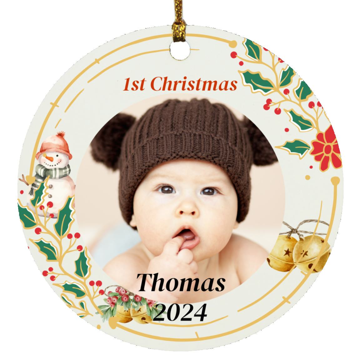 Personalized Picture Baby 1st Christmas-Ornament