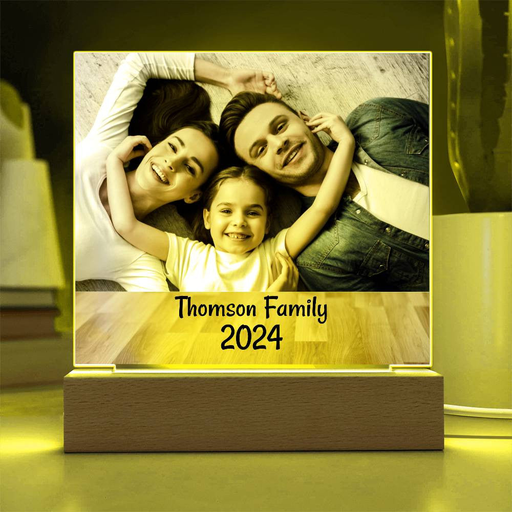 Personalize Family Picture Square Plaque