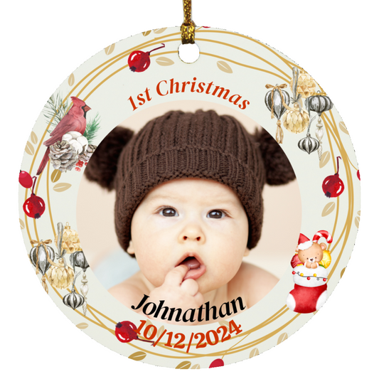 Personalized Picture Baby 1st Christmas-Ornament