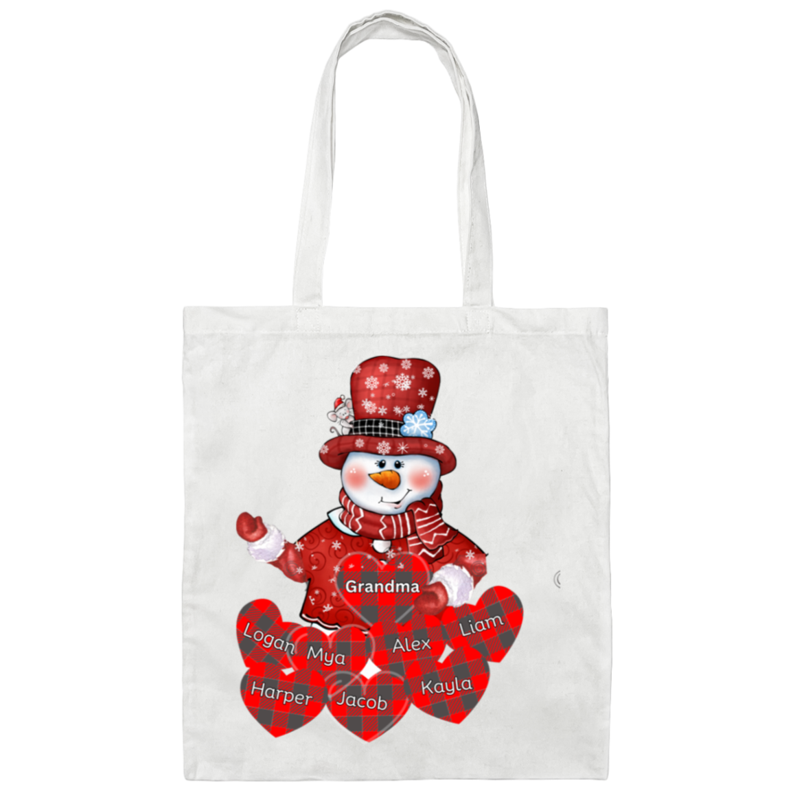 Grandma Hearts Canvas Tote Bag