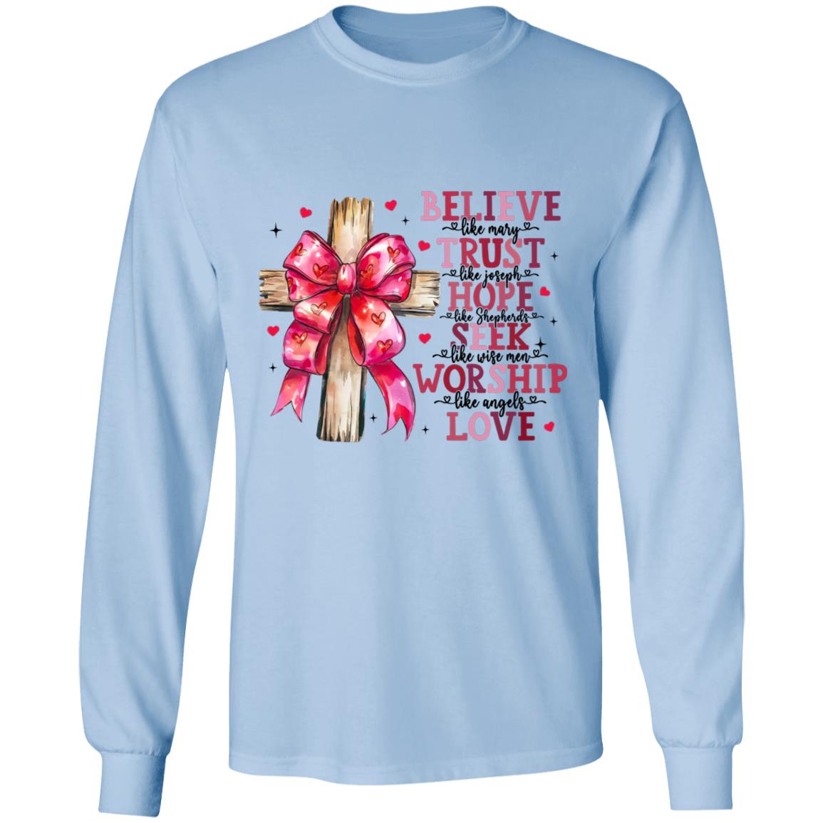 Cute Cross Bow Faith Long Sleeve Shirt