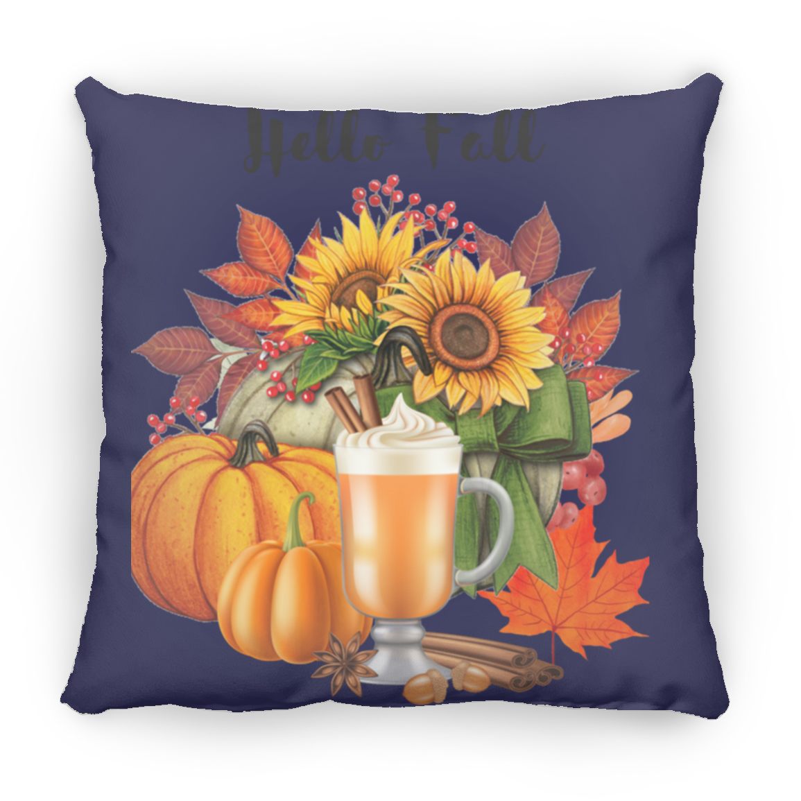 Hello Fall  Pillow  Large 16.5X15.5 Square