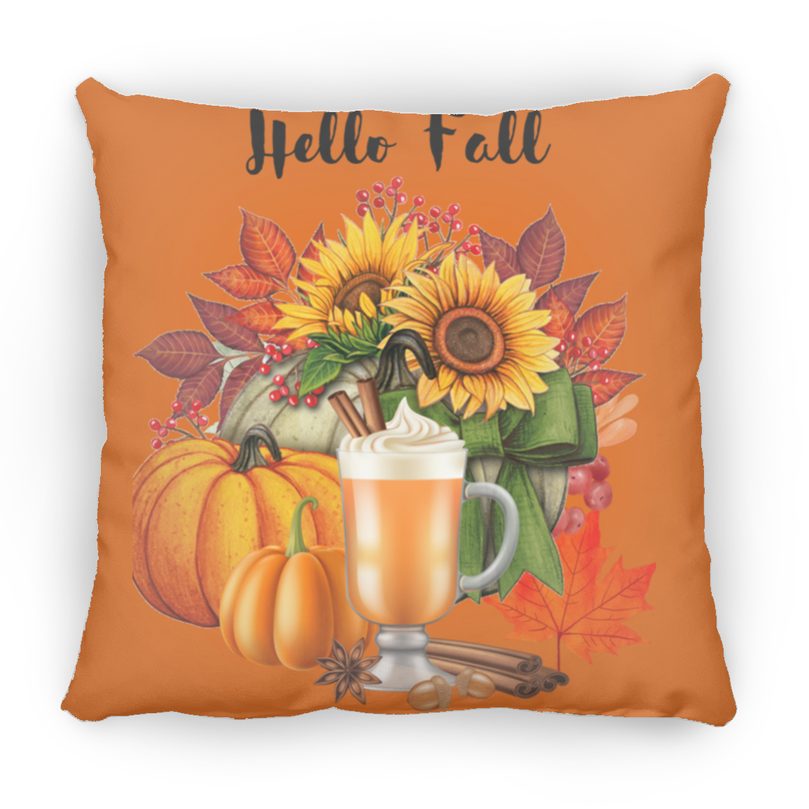 Hello Fall  Pillow  Large 16.5X15.5 Square