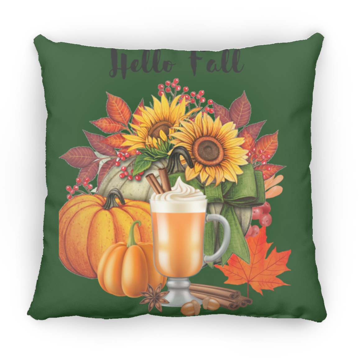 Hello Fall  Pillow  Large 16.5X15.5 Square