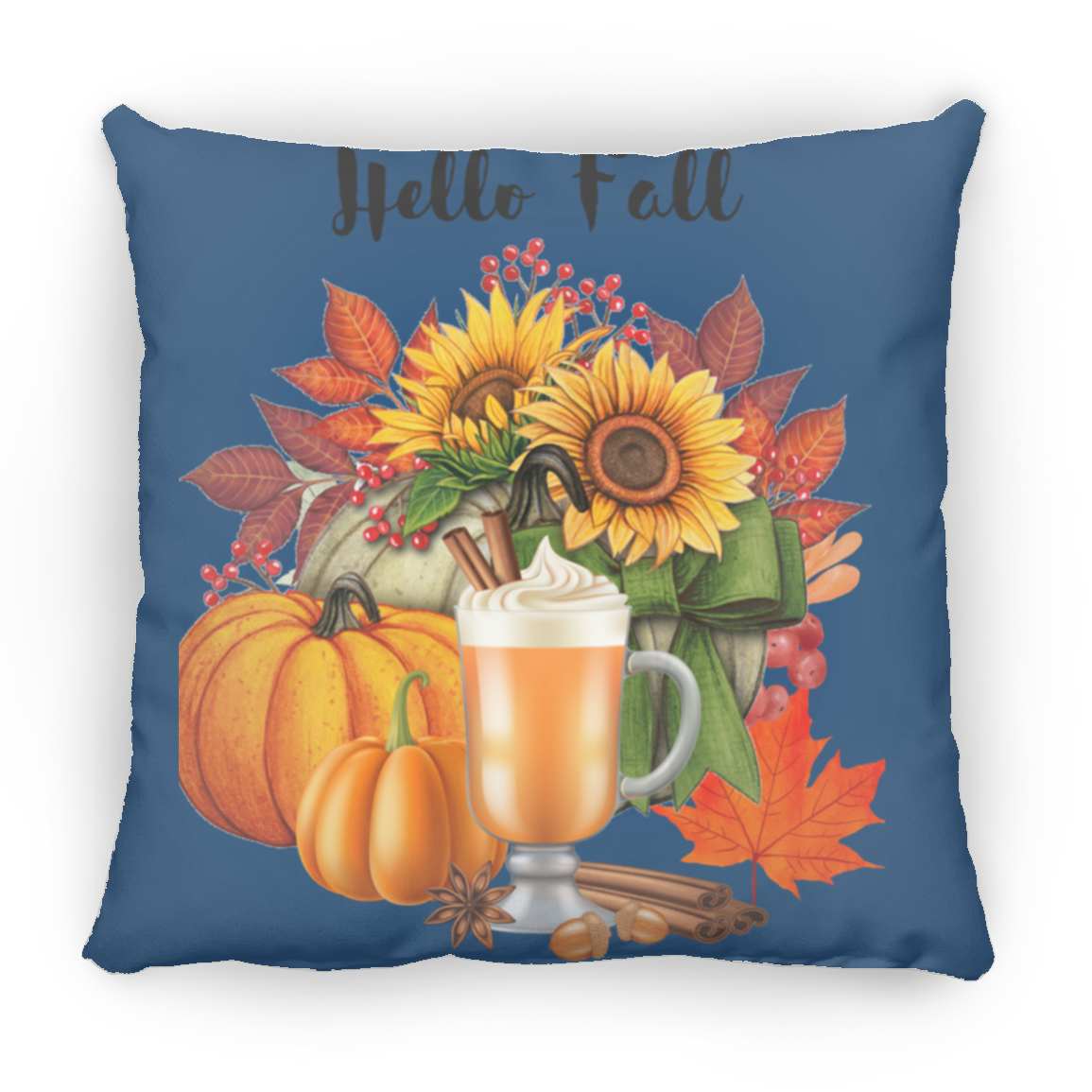 Hello Fall  Pillow  Large 16.5X15.5 Square