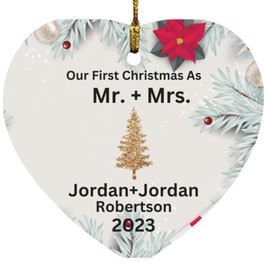 Personalize 1St Xmas Heart Ornament