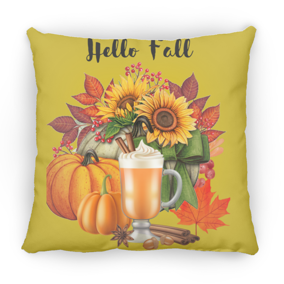 Hello Fall  Pillow  Large 16.5X15.5 Square