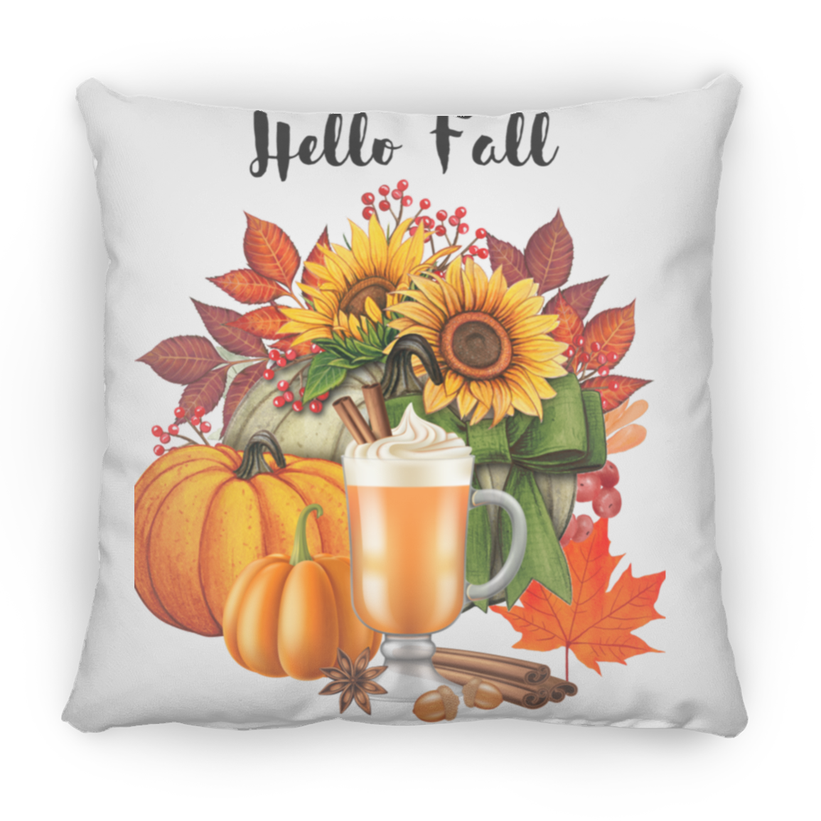 Hello Fall  Pillow  Large 16.5X15.5 Square