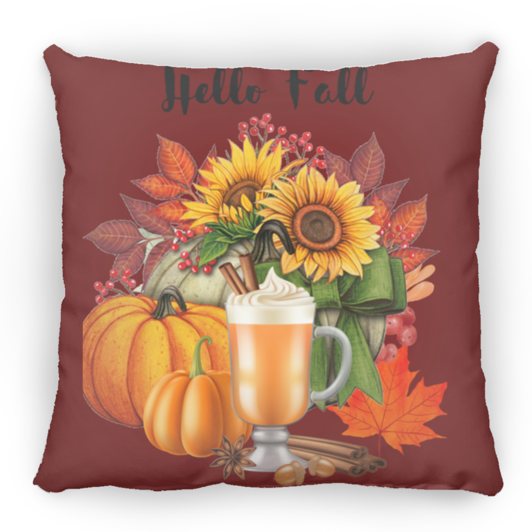 Hello Fall  Pillow  Large 16.5X15.5 Square