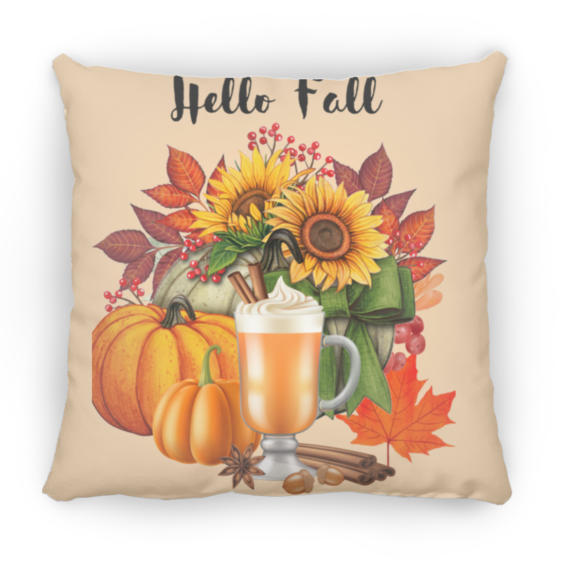 Hello Fall  Pillow  Large 16.5X15.5 Square