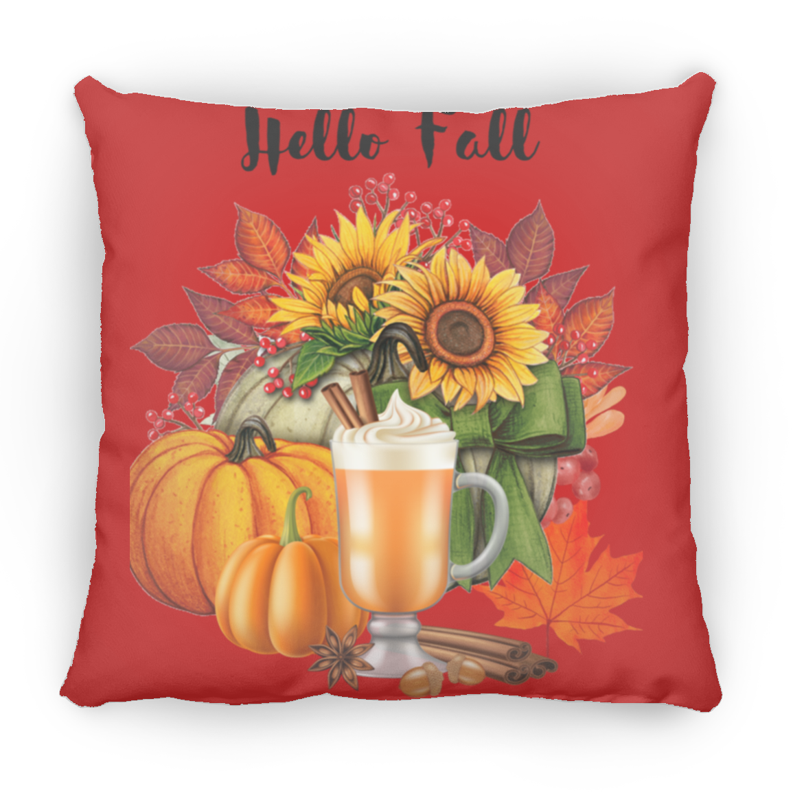 Hello Fall  Pillow  Large 16.5X15.5 Square