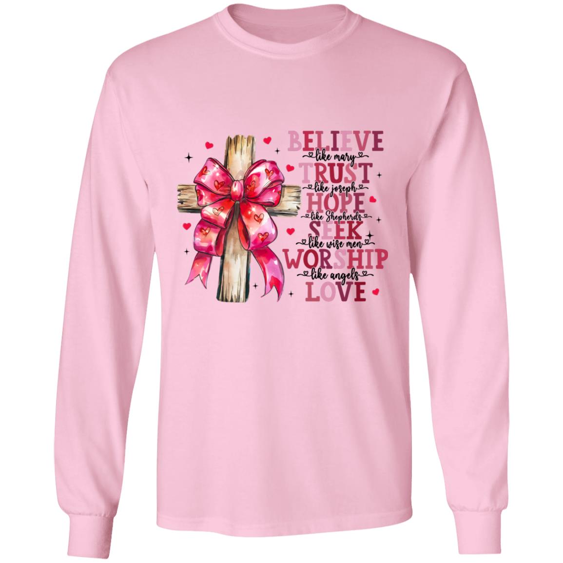 Cute Cross Bow Faith Long Sleeve Shirt