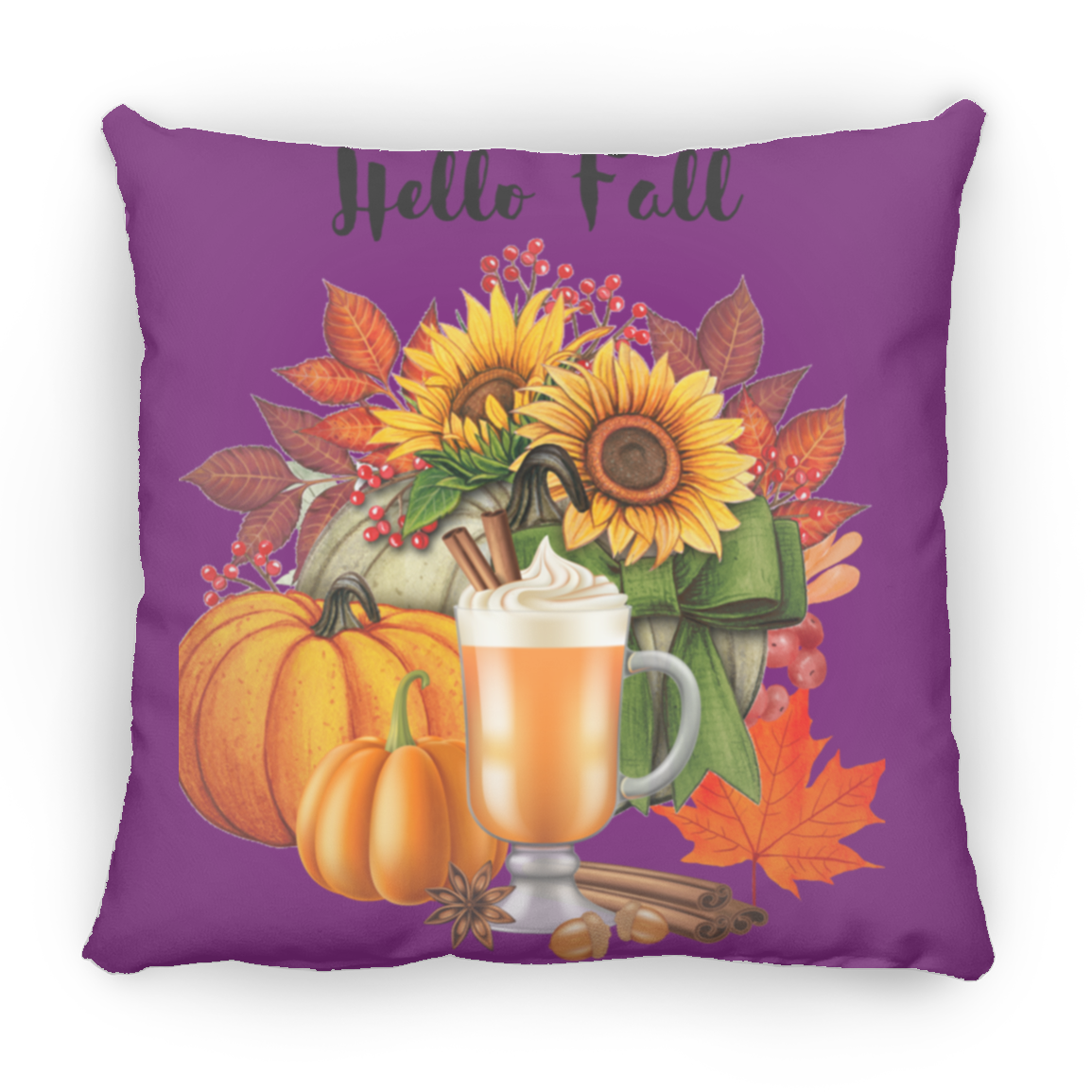 Hello Fall  Pillow  Large 16.5X15.5 Square