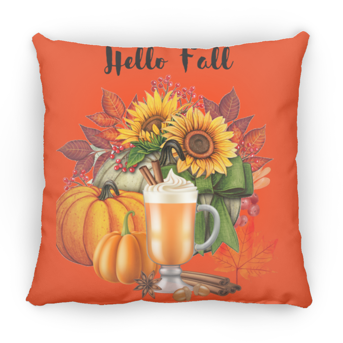 Hello Fall  Pillow  Large 16.5X15.5 Square