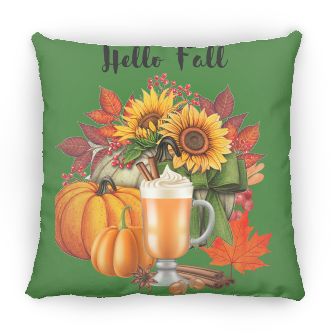 Hello Fall  Pillow  Large 16.5X15.5 Square