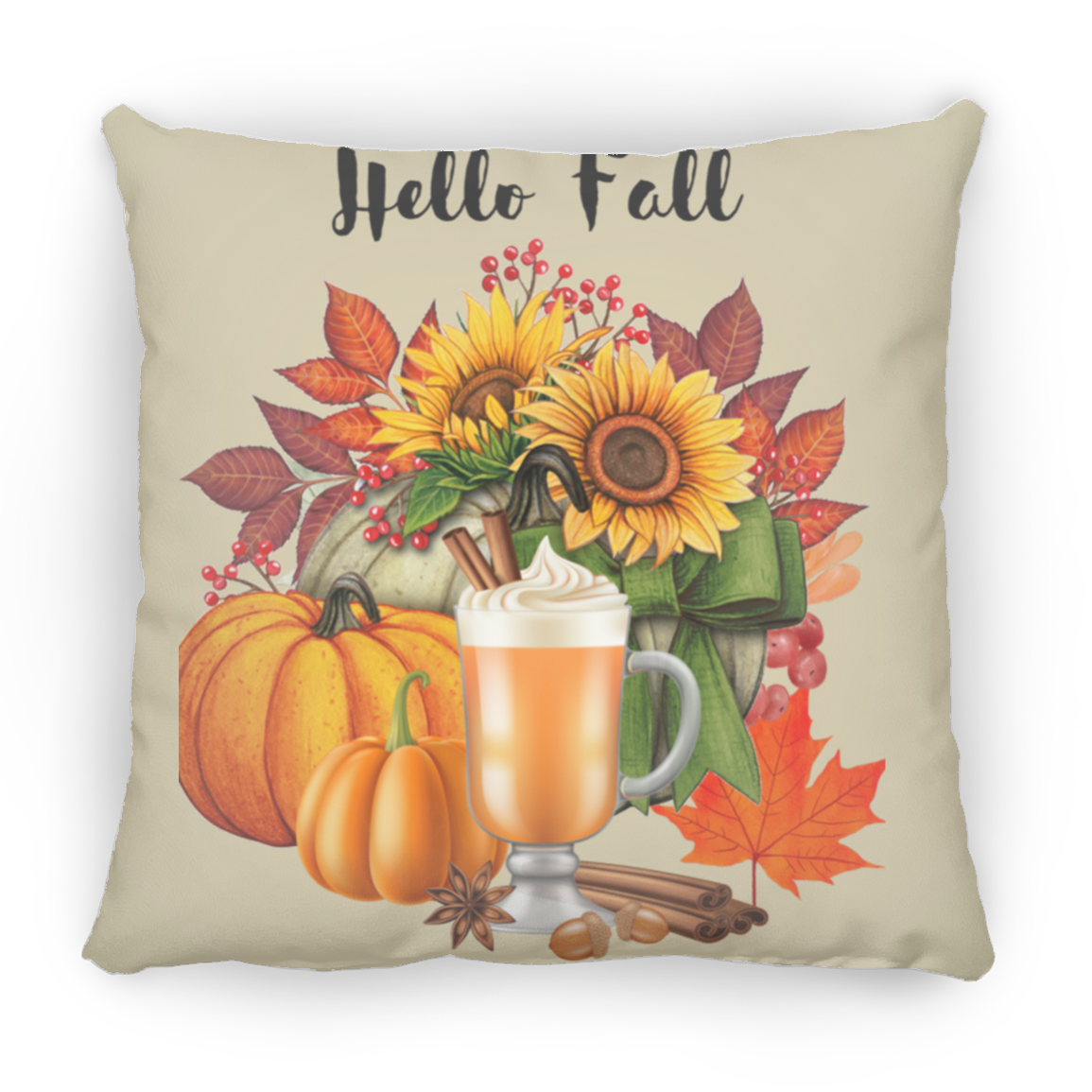 Hello Fall  Pillow  Large 16.5X15.5 Square