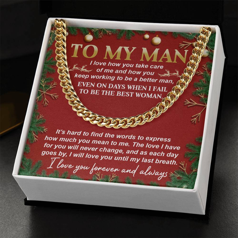 Gift for my Man:Never Change-Cuban Link