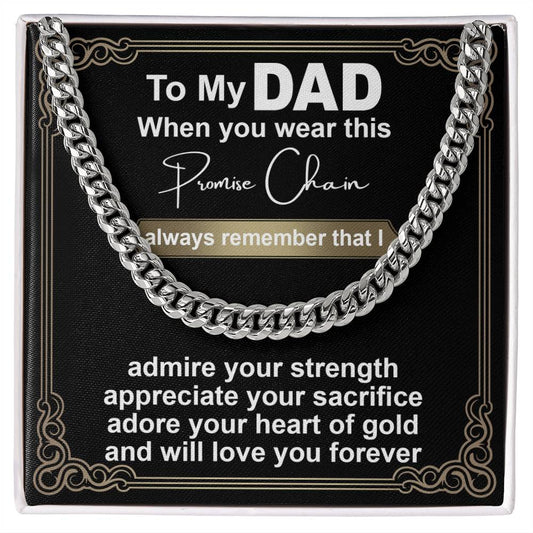 Gift For DAD-Promise Chain-Cuban Link Necklace