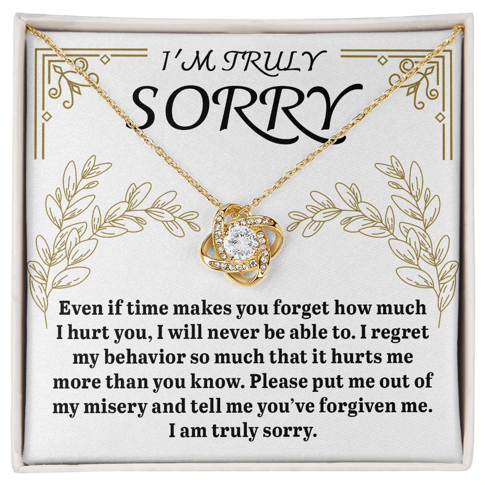 I'm Sorry-It Hurts Me-Love Knot Necklace