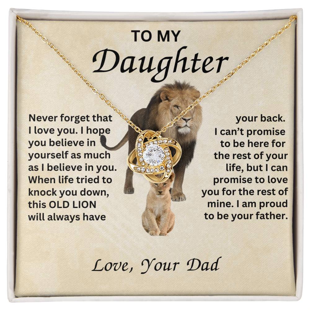 Gift for Daughter with Lion- Never Forget that I love you