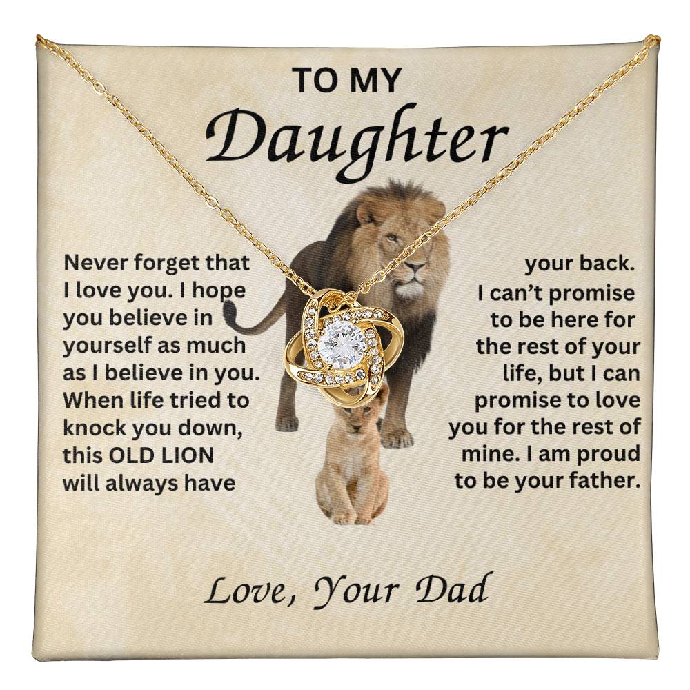 Gift for Daughter with Lion- Never Forget that I love you