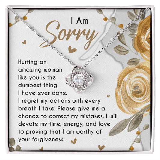 I'm Sorry-Amazing Woman-Love Knot Necklace