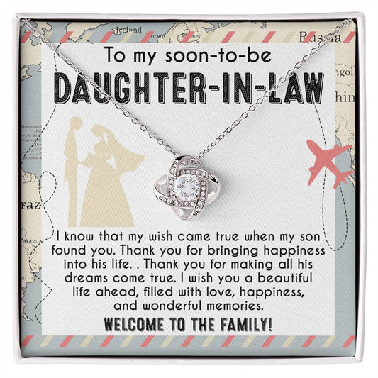 Gift for DAUGHTER-IN-LAW-Into His Life-Love Knot Necklace