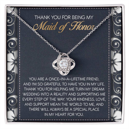 Maid of Honor-World to Me-Love Knot Necklace