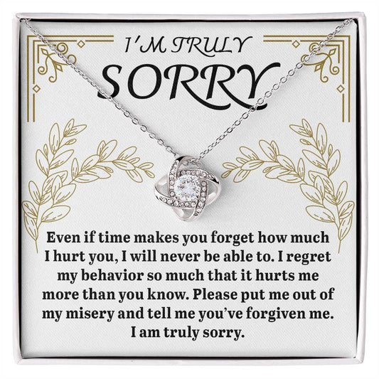 I'm Sorry-It Hurts Me-Love Knot Necklace