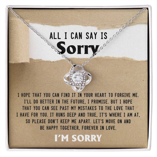 I'm Sorry-Keep Me Apart-Love Knot Necklace