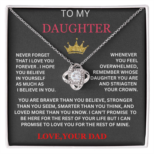 Gift For Daughter in Red from Dad-"Never Forget that I Love You Forever"