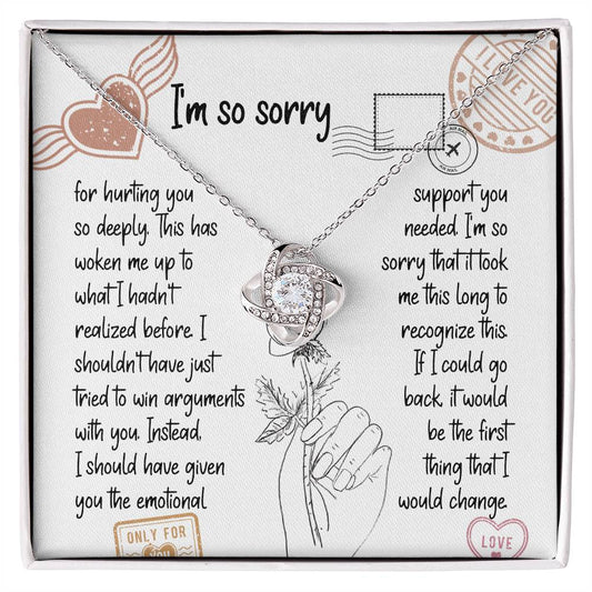 I'm Sorry-Emotional Support-Love Knot Necklace