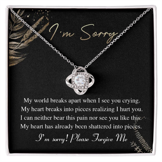 I'm Sorry-See You Crying-Love Knot Necklace