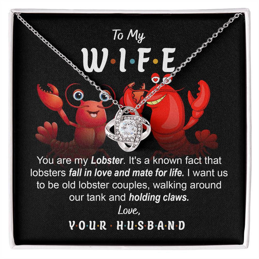 Gift for WIFE-Old Lobster-Love Knot Necklace