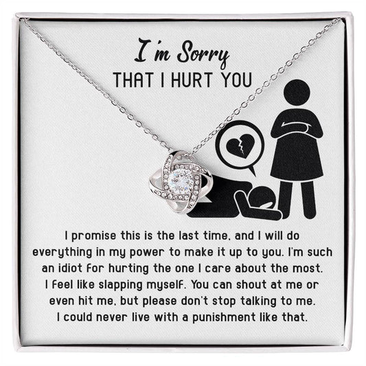 I'm Sorry-Stop Talking-Love Knot Necklace