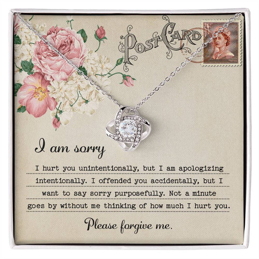 SORRY-Apologizing Intentionally-Love Knot Necklace