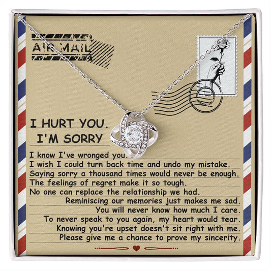 I'm Sorry -Makes Me Sad-Love Knot Necklace