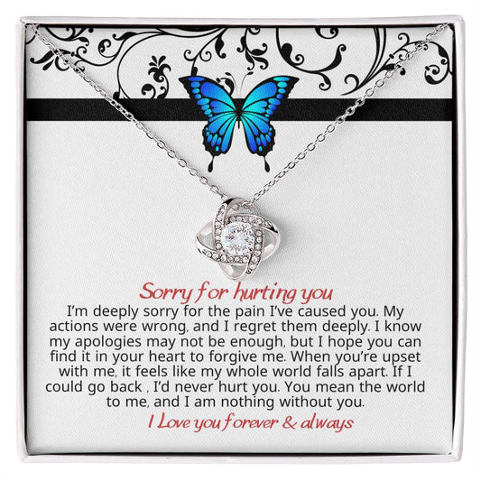 SORRY-Nothing Without You with Butterfly-Love Knot Necklace