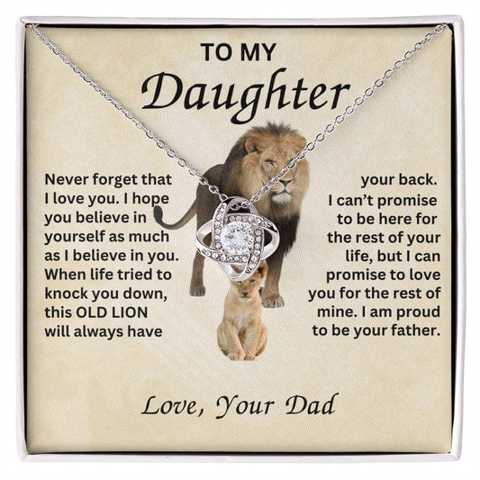Gift for Daughter with Lion- Never Forget that I love you