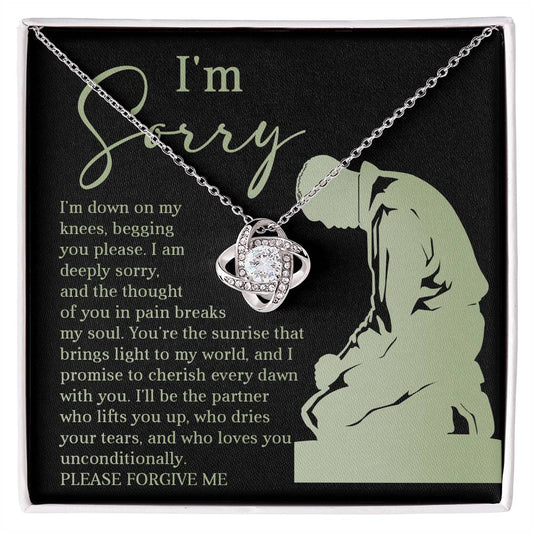 I'm Sorry-On My Knees-Love Knot Necklace