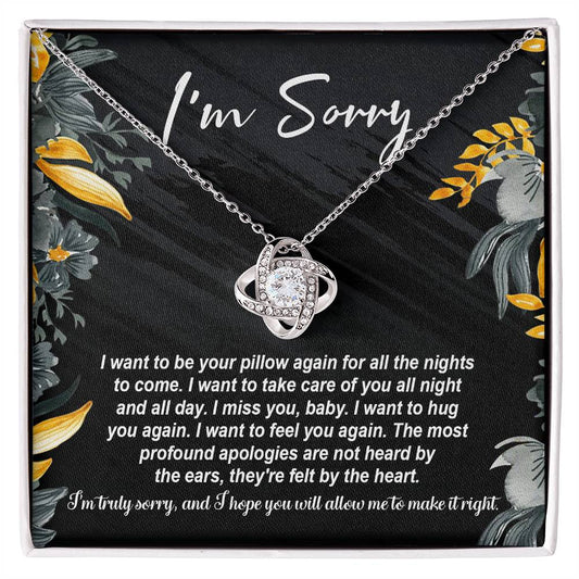 I'm Sorry-Be Your Pillow-Love Knot Necklace