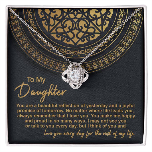 Gift for DAUGHTER-Beautiful Reflection-Love Knot Necklace