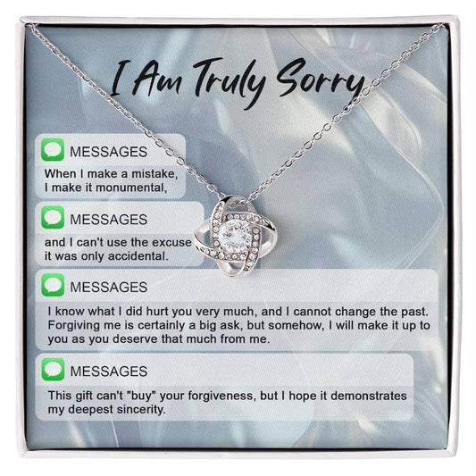 I'm SORRY- Make A Mistake-Love knot Necklace