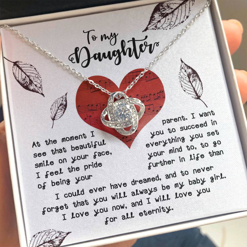 Gift for DAUGHTER-On Your Face-Love Knot Necklace