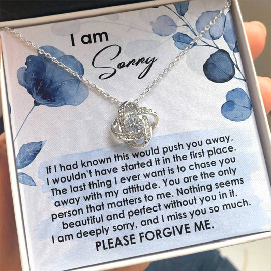 I'm Sorry-Push You Away-Love Knot Necklace