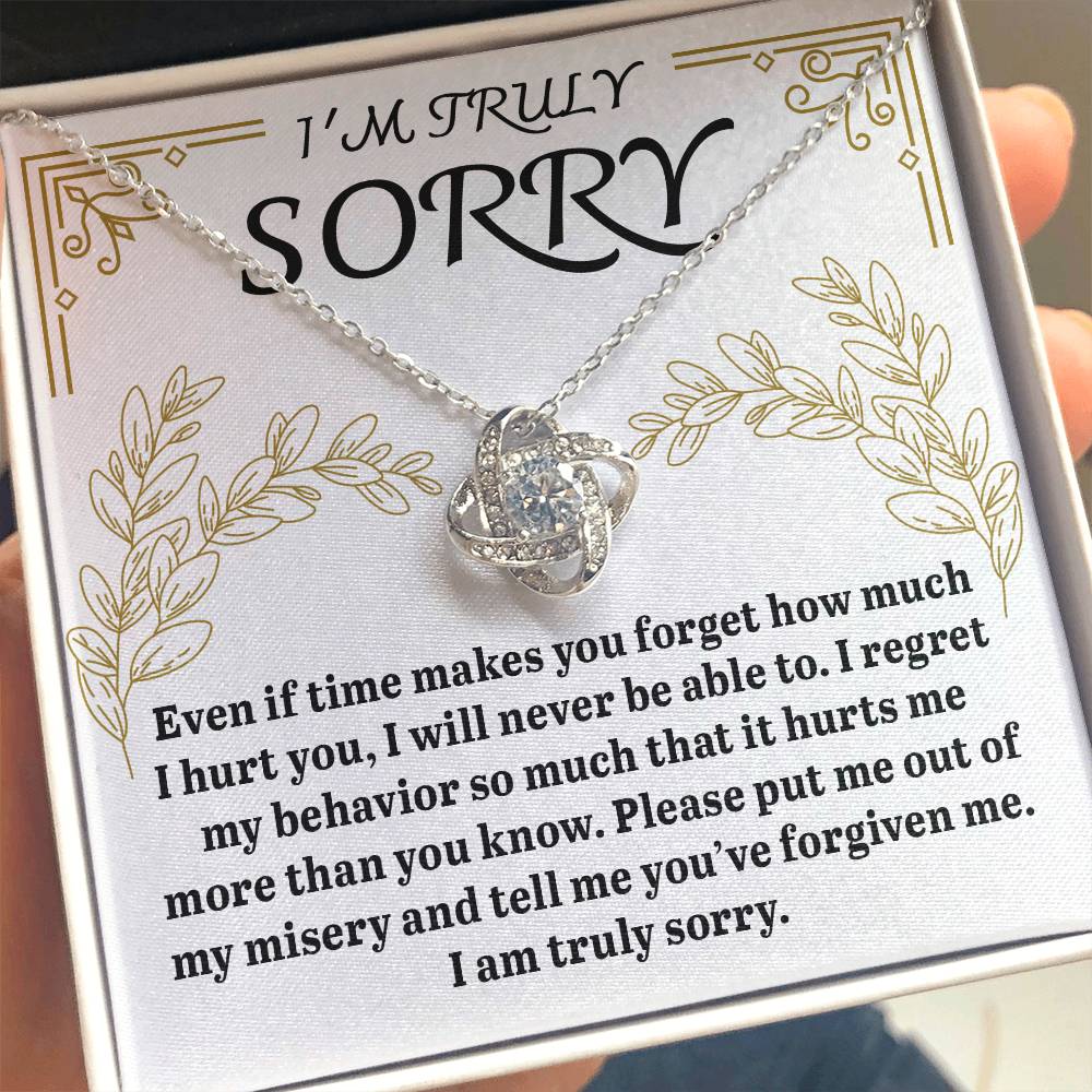 I'm Sorry-It Hurts Me-Love Knot Necklace